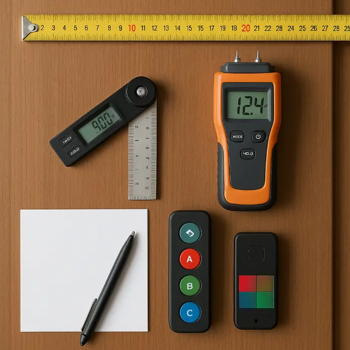 Quality inspection stage for HPL doors before packing