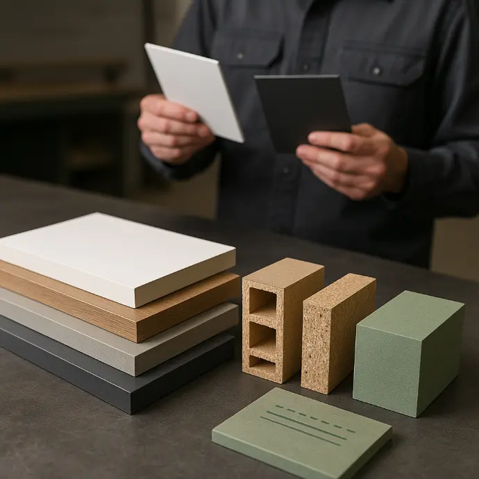 HPL sheets and internal core materials for the door