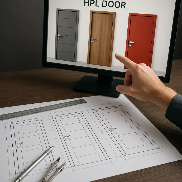 HPL door design from concept to engineering drawings